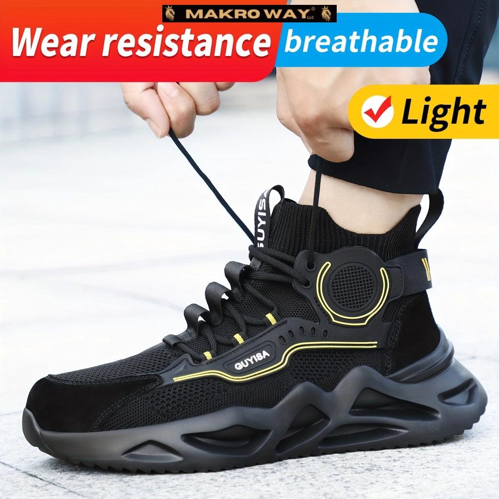 Zapatos de Seguridad para Hombres con Punta de Acero Transpirable - Estilo Industrial Elegante