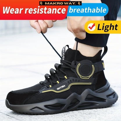 Zapatos de Seguridad para Hombres con Punta de Acero Transpirable - Estilo Industrial Elegante