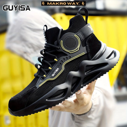 Zapatos de Seguridad para Hombres con Punta de Acero Transpirable - Estilo Industrial Elegante