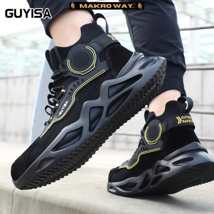 Zapatos de Seguridad para Hombres con Punta de Acero Transpirable - Estilo Industrial Elegante
