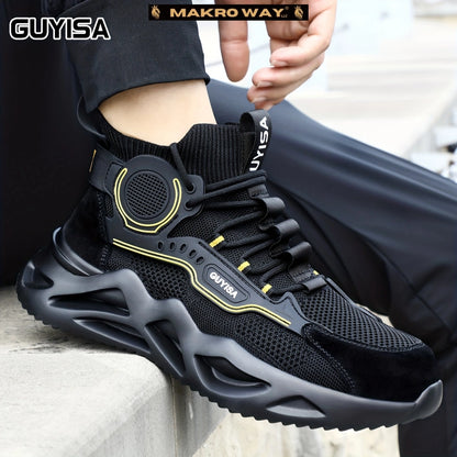Zapatos de Seguridad para Hombres con Punta de Acero Transpirable - Estilo Industrial Elegante