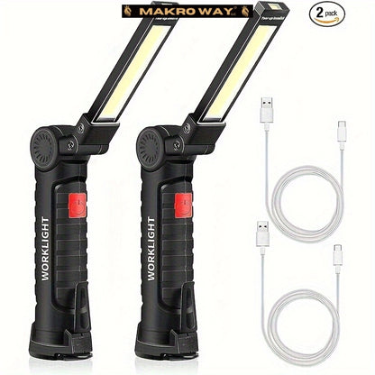 Rechargeable LED Work Lights - Magnetic Base, 360° Rotation, Waterproof - Perfect for Men's Gifts