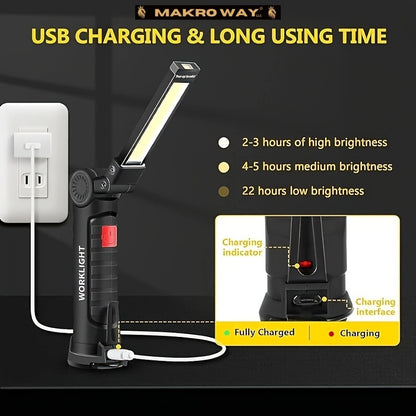 Rechargeable LED Work Lights - Magnetic Base, 360° Rotation, Waterproof - Perfect for Men's Gifts