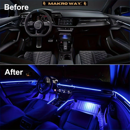 196" RGB LED Car Interior Lighting Kit - USB - Syncs with Music - Waterproof