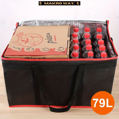 Insulated Pizza and Food Delivery Bag - Large Size, Triple Layer Insulation, Durable - Ideal for Catering and Grocery Shopping