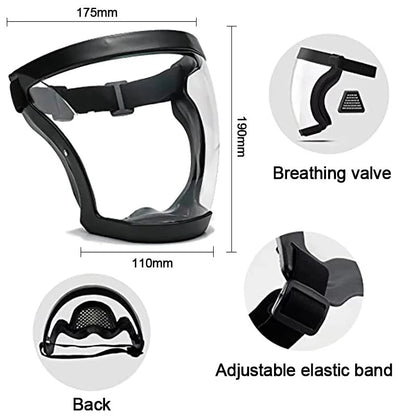 Ultimate Full Face Shield - Protect, Breathe & See Clearly - Adjustable & Durable