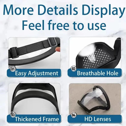 Ultimate Full Face Shield - Protect, Breathe & See Clearly - Adjustable & Durable