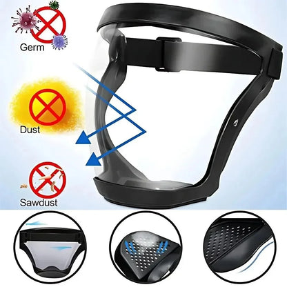 Ultimate Full Face Shield - Protect, Breathe & See Clearly - Adjustable & Durable