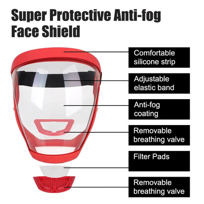 Ultimate Full Face Shield - Protect, Breathe & See Clearly - Adjustable & Durable