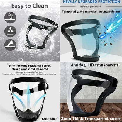 Ultimate Full Face Shield - Protect, Breathe & See Clearly - Adjustable & Durable