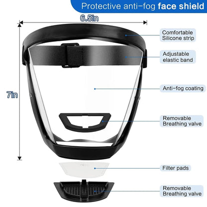 Ultimate Full Face Shield - Protect, Breathe & See Clearly - Adjustable & Durable