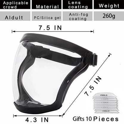 Ultimate Full Face Shield - Protect, Breathe & See Clearly - Adjustable & Durable