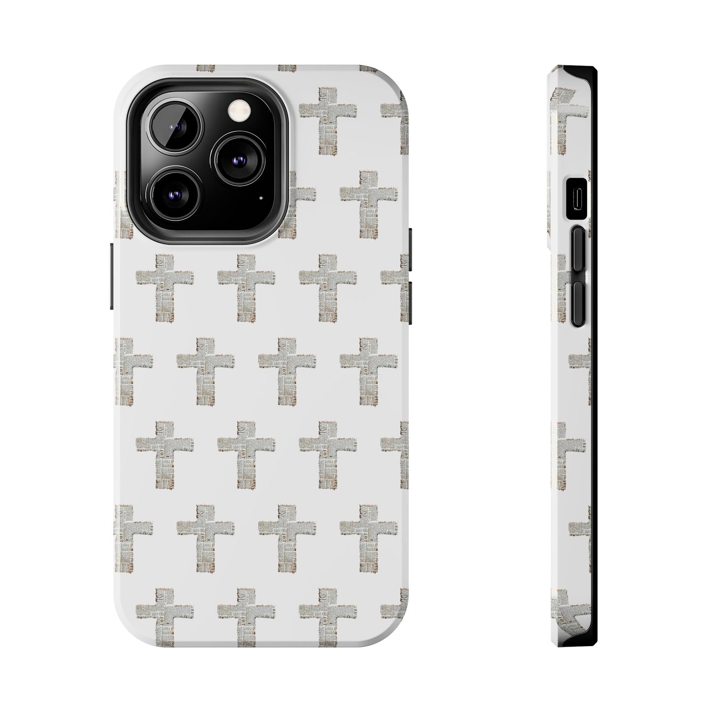Cross Pattern Tough Phone Case — Minimalist Religious Christian Design