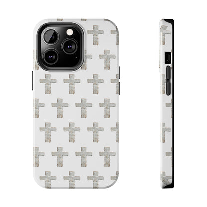 Cross Pattern Tough Phone Case — Minimalist Religious Christian Design