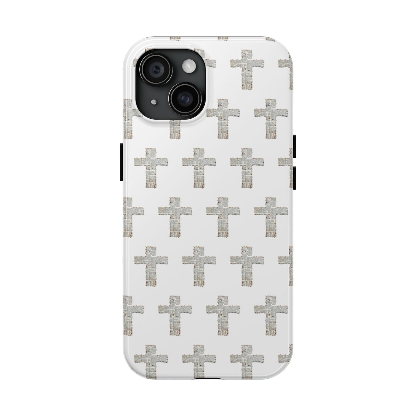 Cross Pattern Tough Phone Case — Minimalist Religious Christian Design