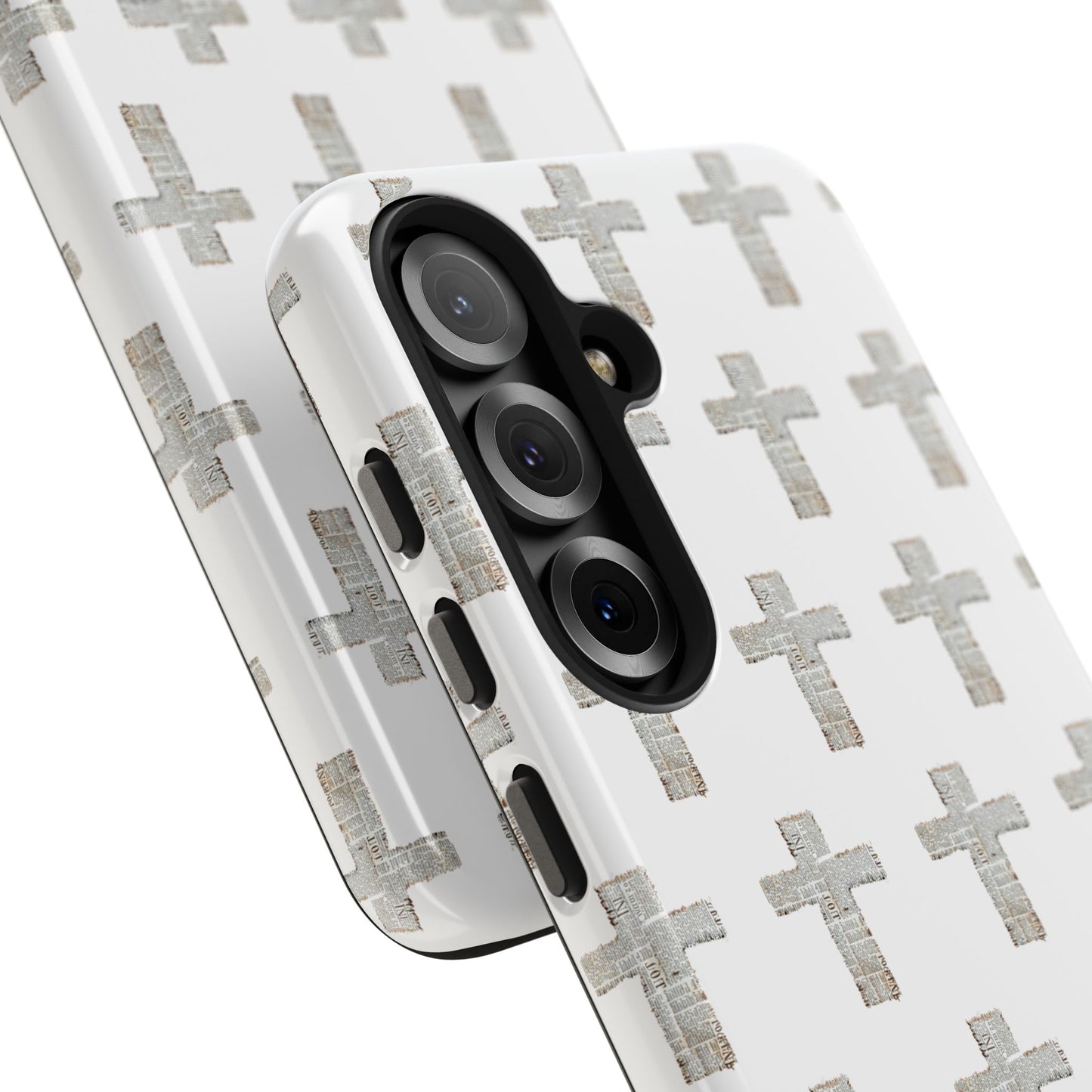 Cross Pattern Tough Phone Case — Minimalist Religious Christian Design