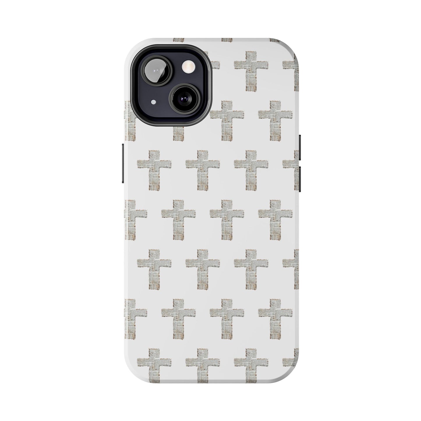 Cross Pattern Tough Phone Case — Minimalist Religious Christian Design