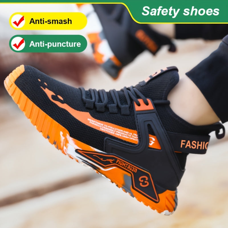 Breathable Steel Toe Work Shoes for Men - Slip Resistant, High Quality, Industrial Construction Sneakers - Plus Size