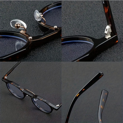 1 Pieza De Gafas De Acetato Con Montura Redonda Vintage Para Hombre, Gafas Modernas Y Modernas
