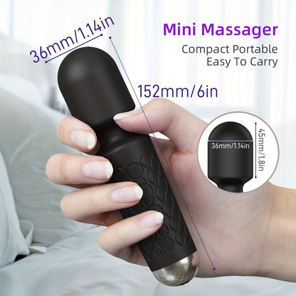 Recargable AV Stick Vibrador de 20 Frecuencias en Negro para el Placer Femenino - Suministros para Adultos
