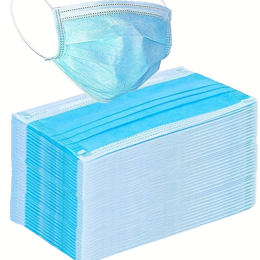 Stay Protected with 100 Disposable Blue Masks - Bulk Pack for Home, Office, School & Outdoors