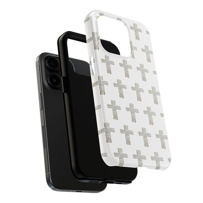 Cross Pattern Tough Phone Case — Minimalist Religious Christian Design
