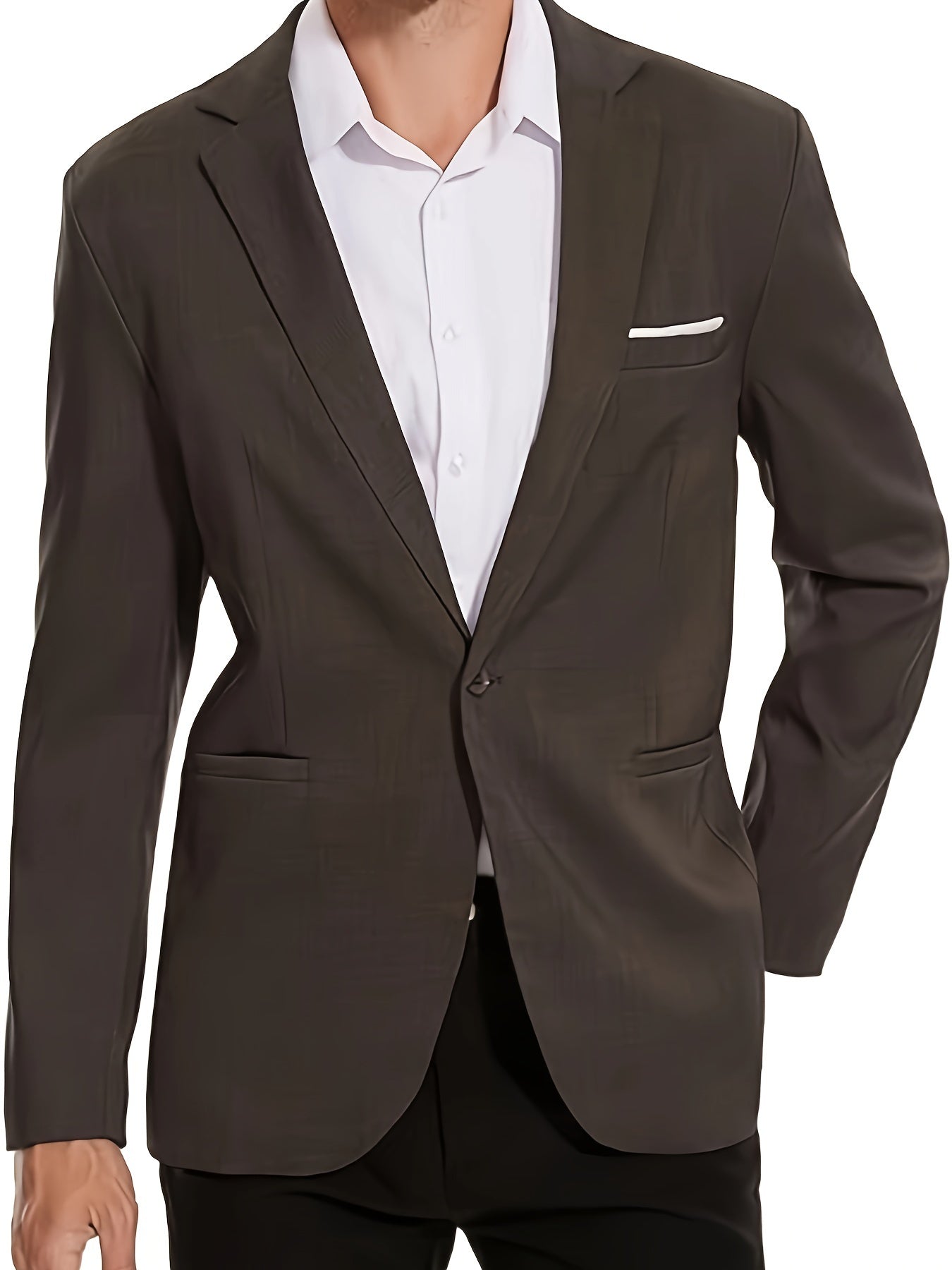 Chaqueta Blazer Casual para Hombre, Chaqueta de Traje de Un Botón, Chaquetas Ajustadas, Abrigo Deportivo Ligero