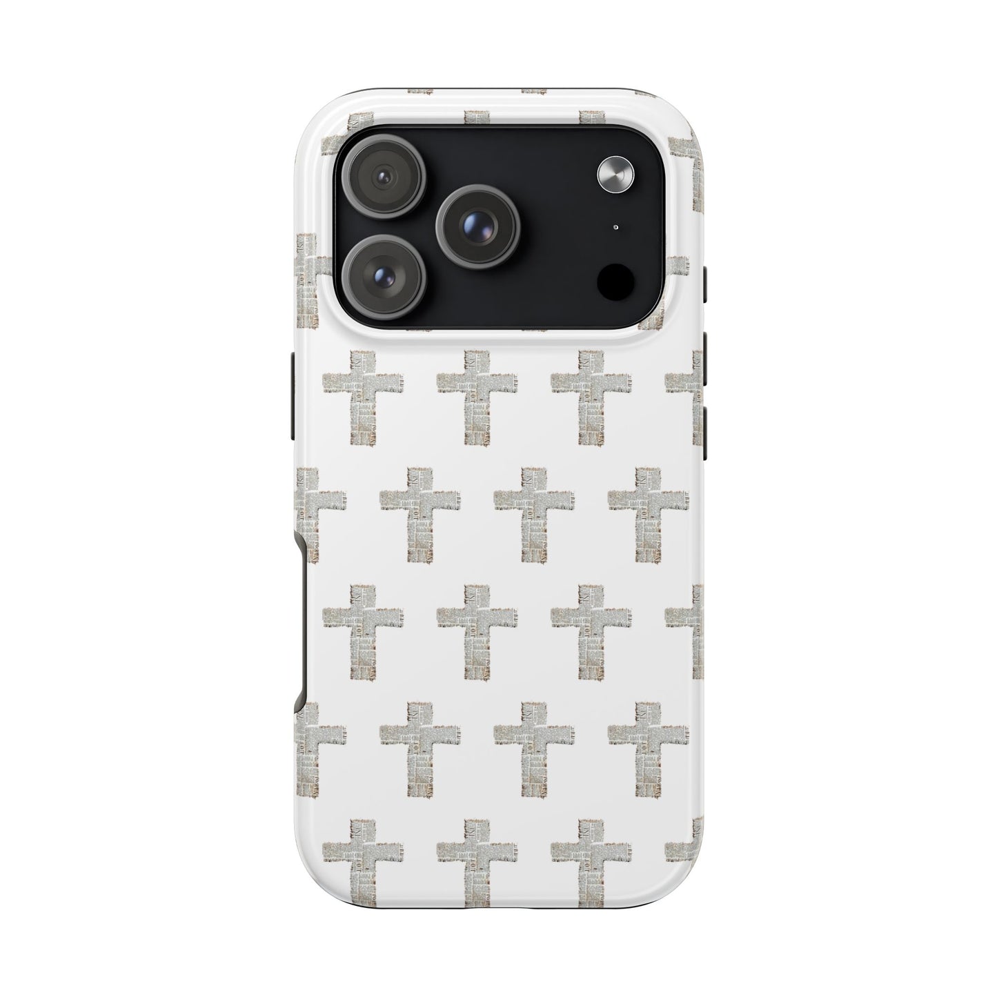 Cross Pattern Tough Phone Case — Minimalist Religious Christian Design