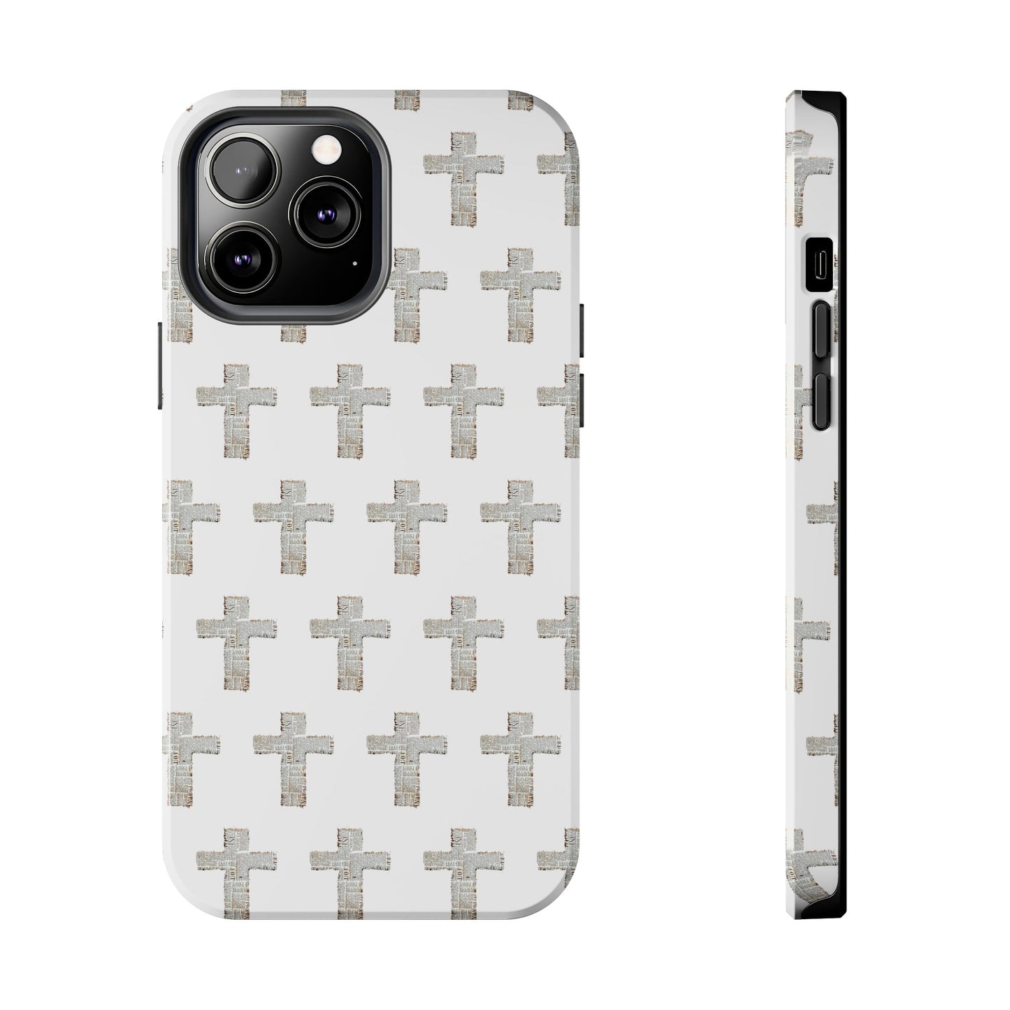 Cross Pattern Tough Phone Case — Minimalist Religious Christian Design