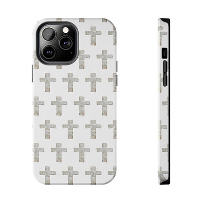 Cross Pattern Tough Phone Case — Minimalist Religious Christian Design