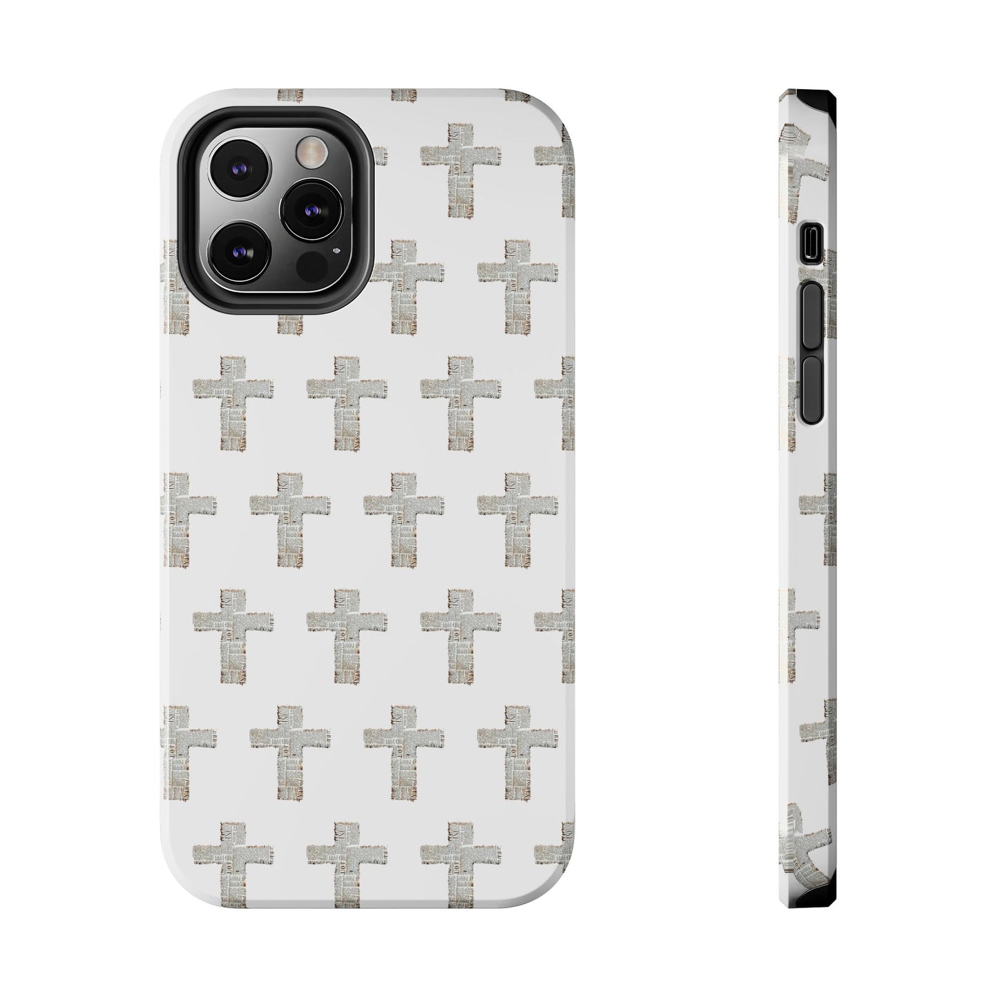 Cross Pattern Tough Phone Case — Minimalist Religious Christian Design