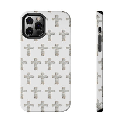 Cross Pattern Tough Phone Case — Minimalist Religious Christian Design