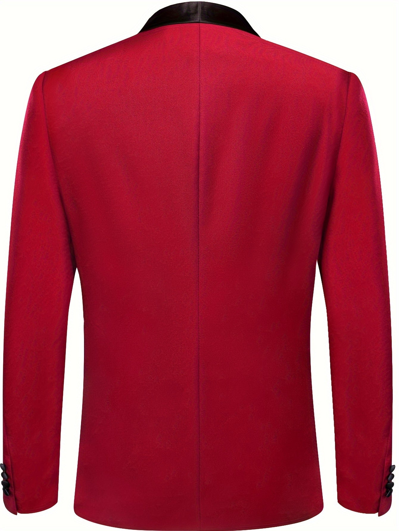 Chaqueta de traje roja lisa para hombre, formal, con 1 botón, corte regular, ideal para bodas, eventos y regalos de promoción.