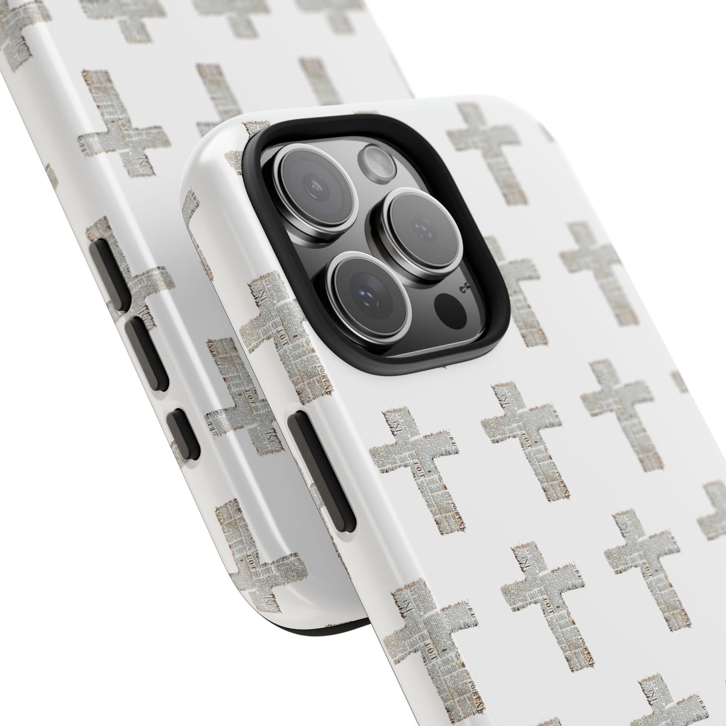 Cross Pattern Tough Phone Case — Minimalist Religious Christian Design