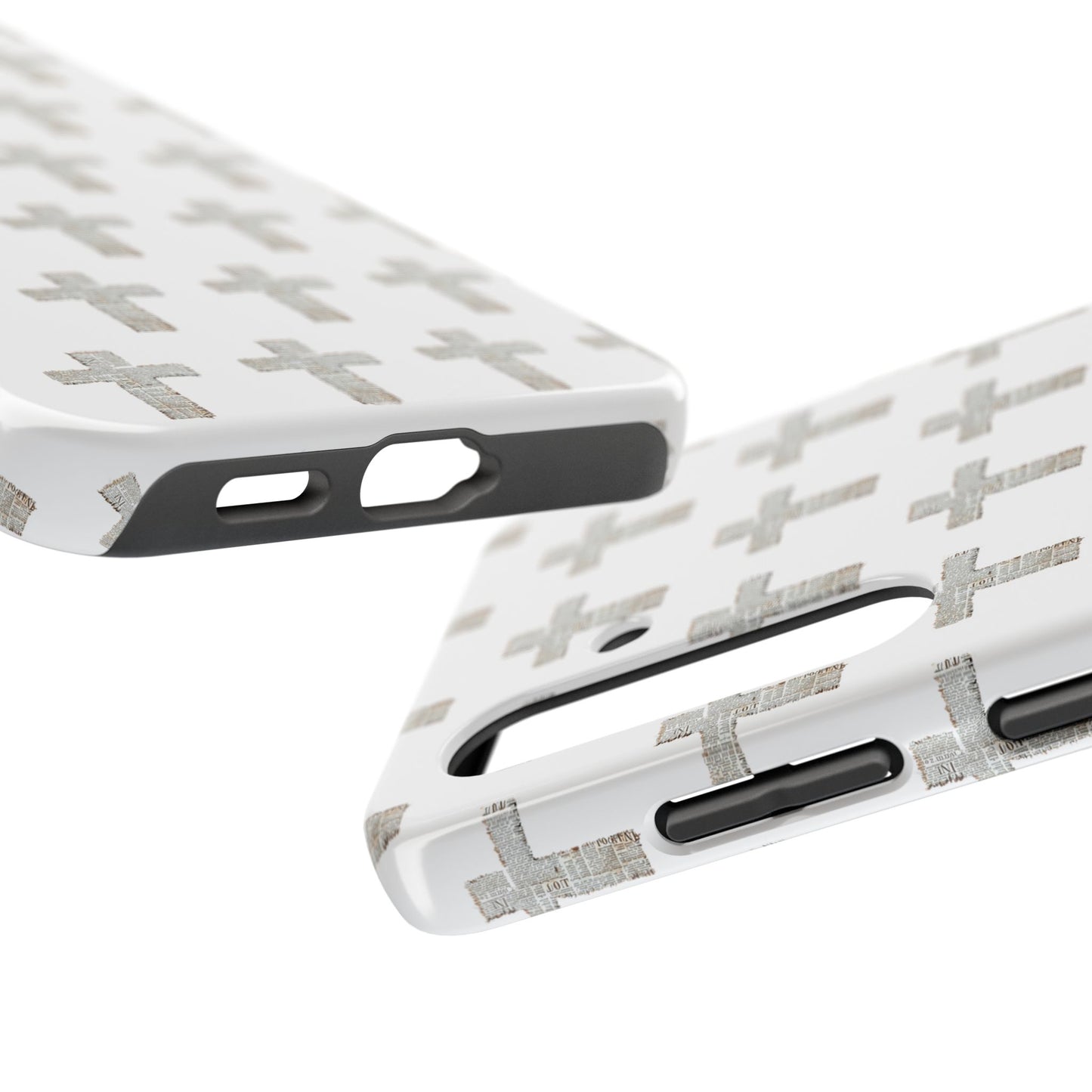 Cross Pattern Tough Phone Case — Minimalist Religious Christian Design