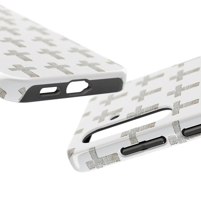 Cross Pattern Tough Phone Case — Minimalist Religious Christian Design
