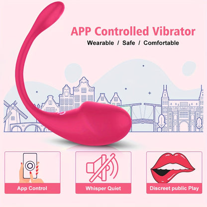1pc Vibrador Portátil Inalámbrico Con Control Remoto De Aplicación Vibrador De Punto G Para Mujeres Dildo Wear Huevo Vibrante Clit Bragas Femeninas Juguetes Sexuales Para Adultos