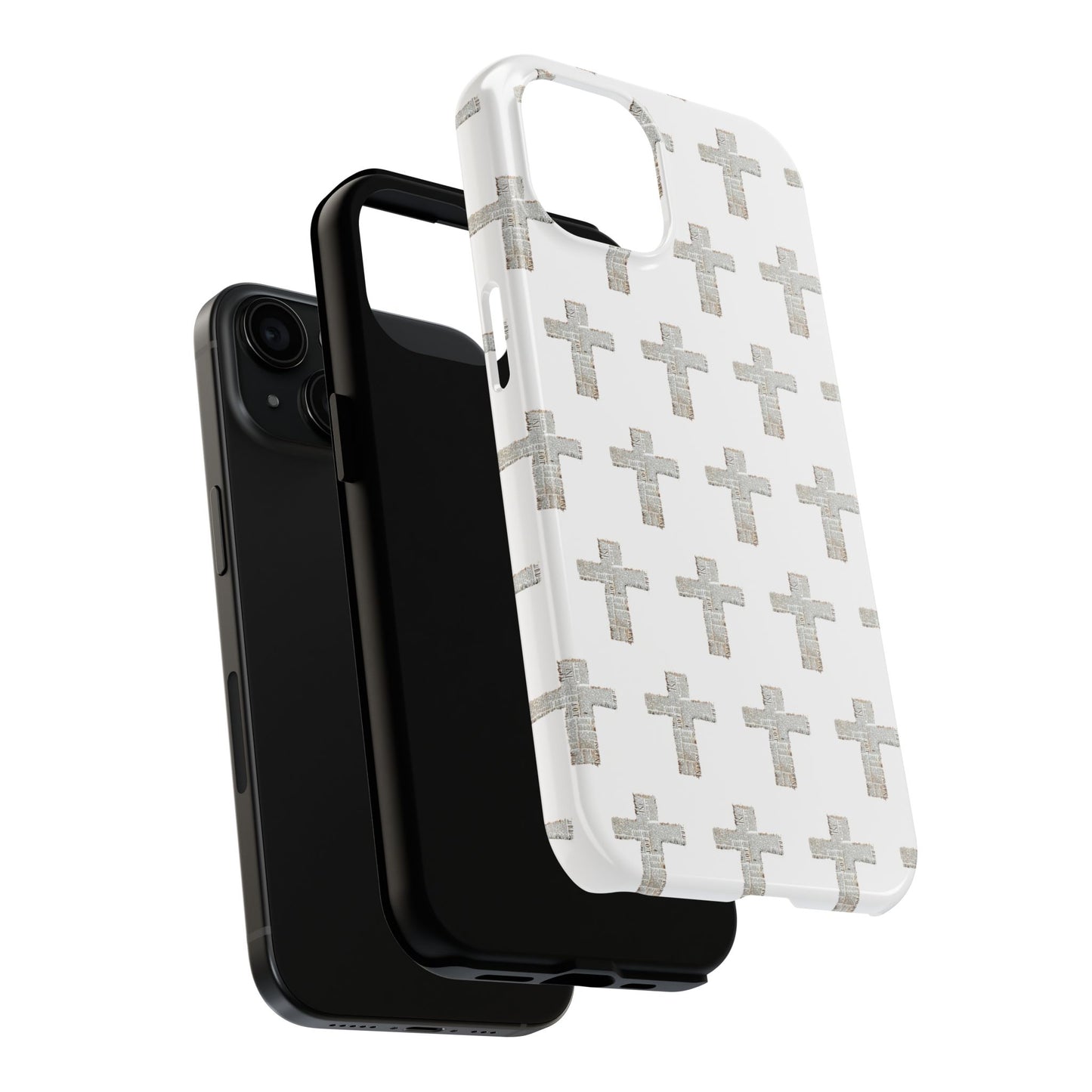 Cross Pattern Tough Phone Case — Minimalist Religious Christian Design