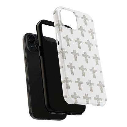Cross Pattern Tough Phone Case — Minimalist Religious Christian Design