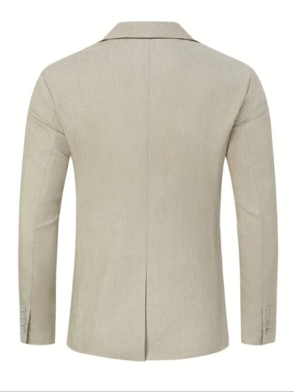 Blazers casuales ligeros para hombre, chaquetas deportivas, trajes de corte regular, chaquetas de dos botones