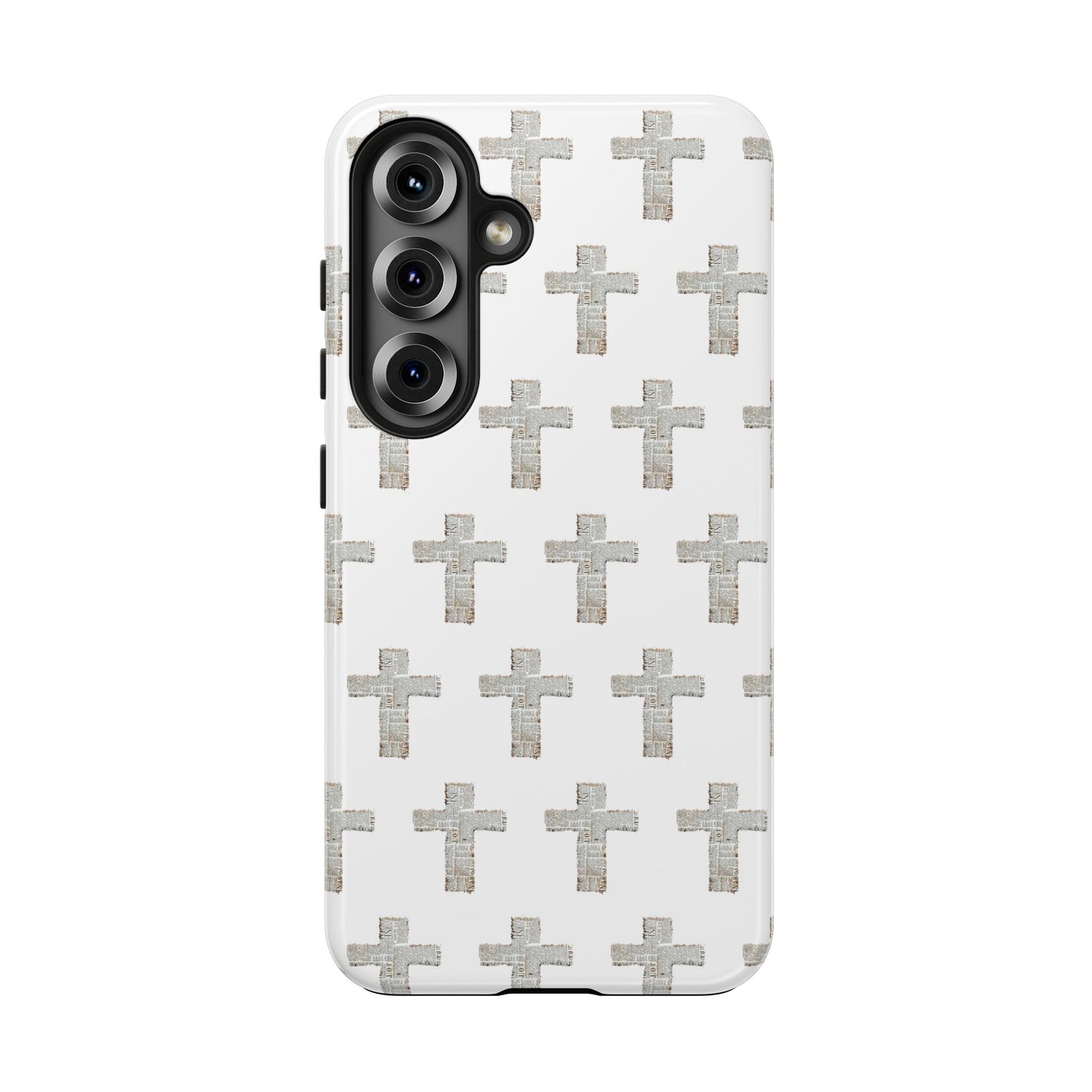 Cross Pattern Tough Phone Case — Minimalist Religious Christian Design