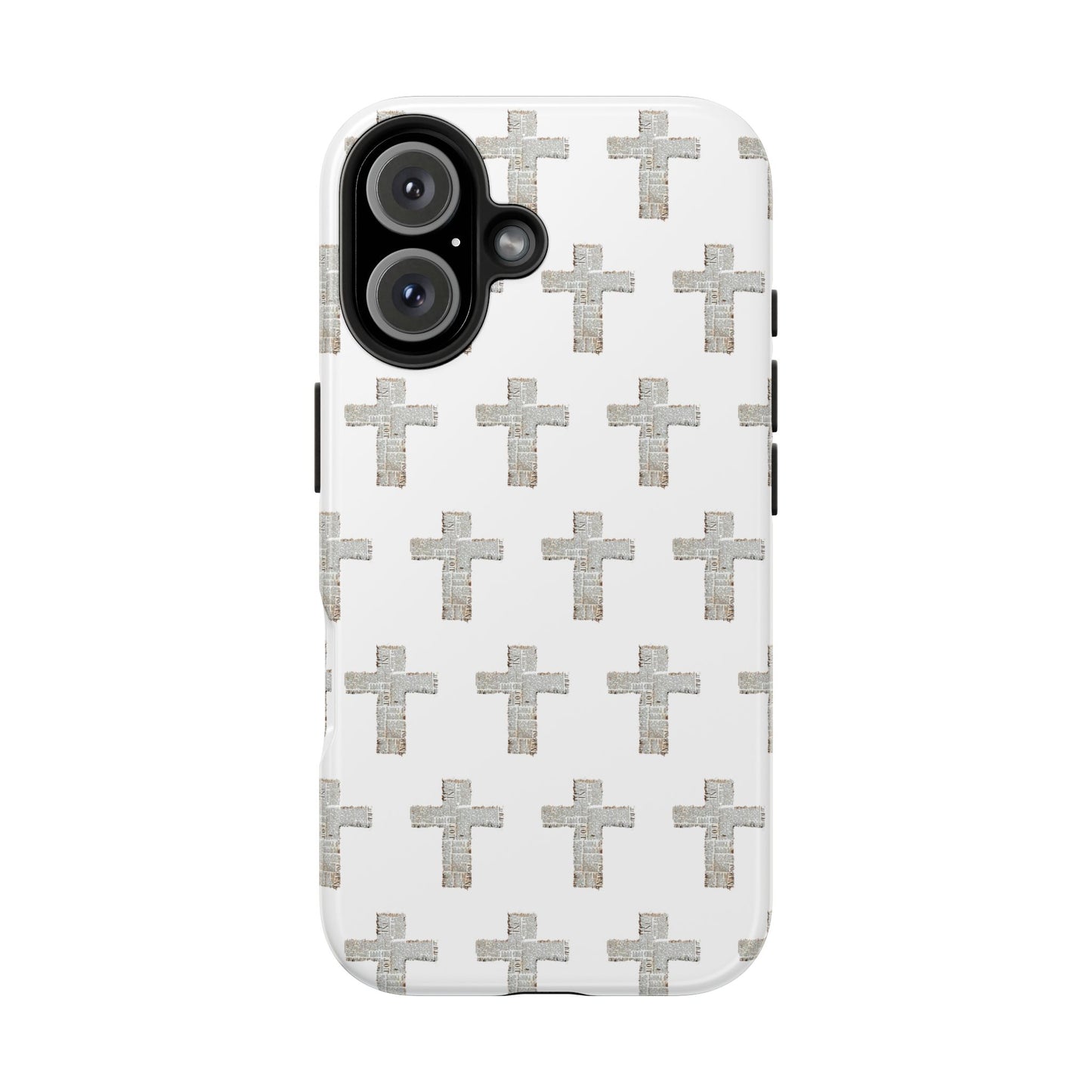 Cross Pattern Tough Phone Case — Minimalist Religious Christian Design