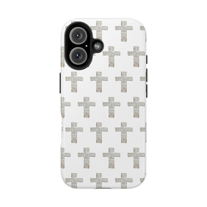 Cross Pattern Tough Phone Case — Minimalist Religious Christian Design