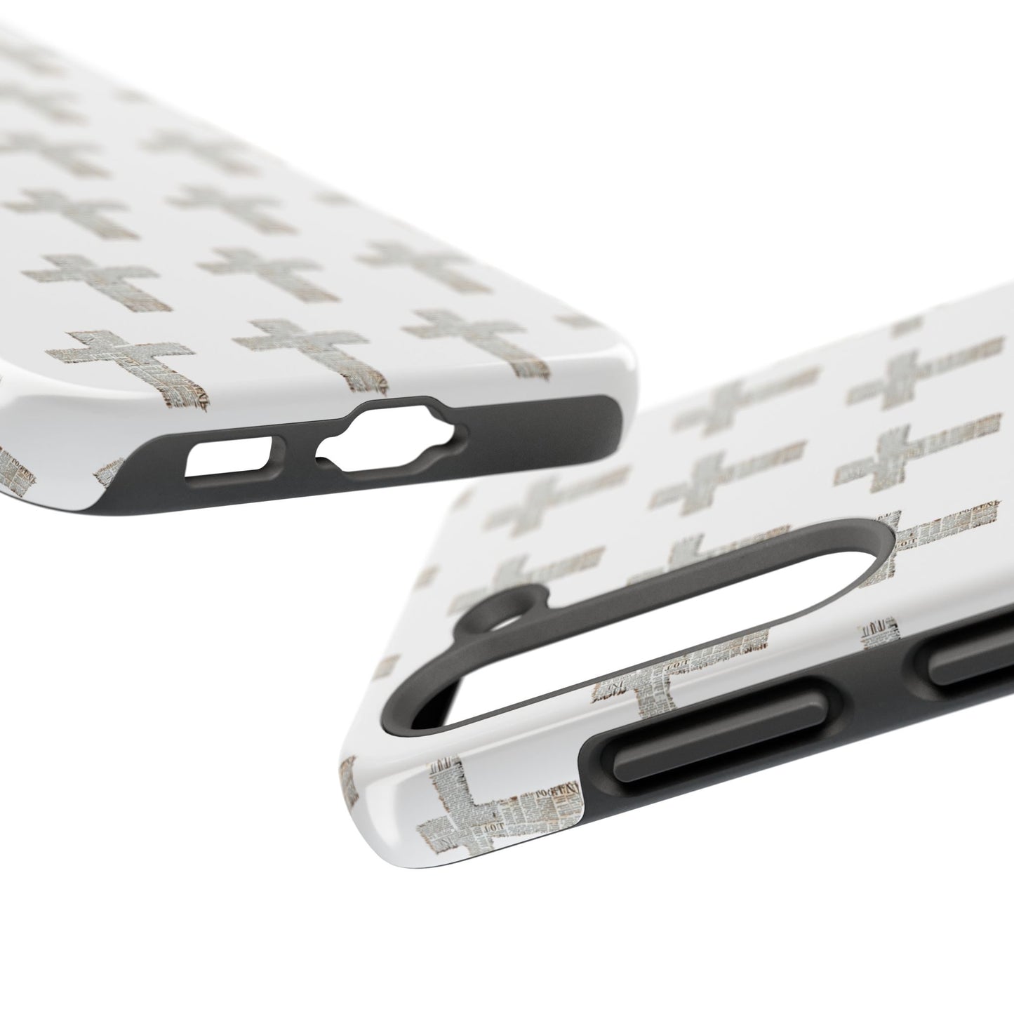 Cross Pattern Tough Phone Case — Minimalist Religious Christian Design