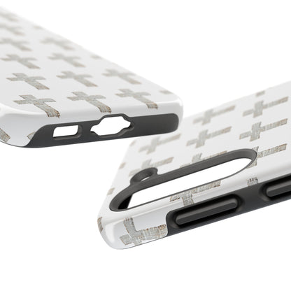 Cross Pattern Tough Phone Case — Minimalist Religious Christian Design