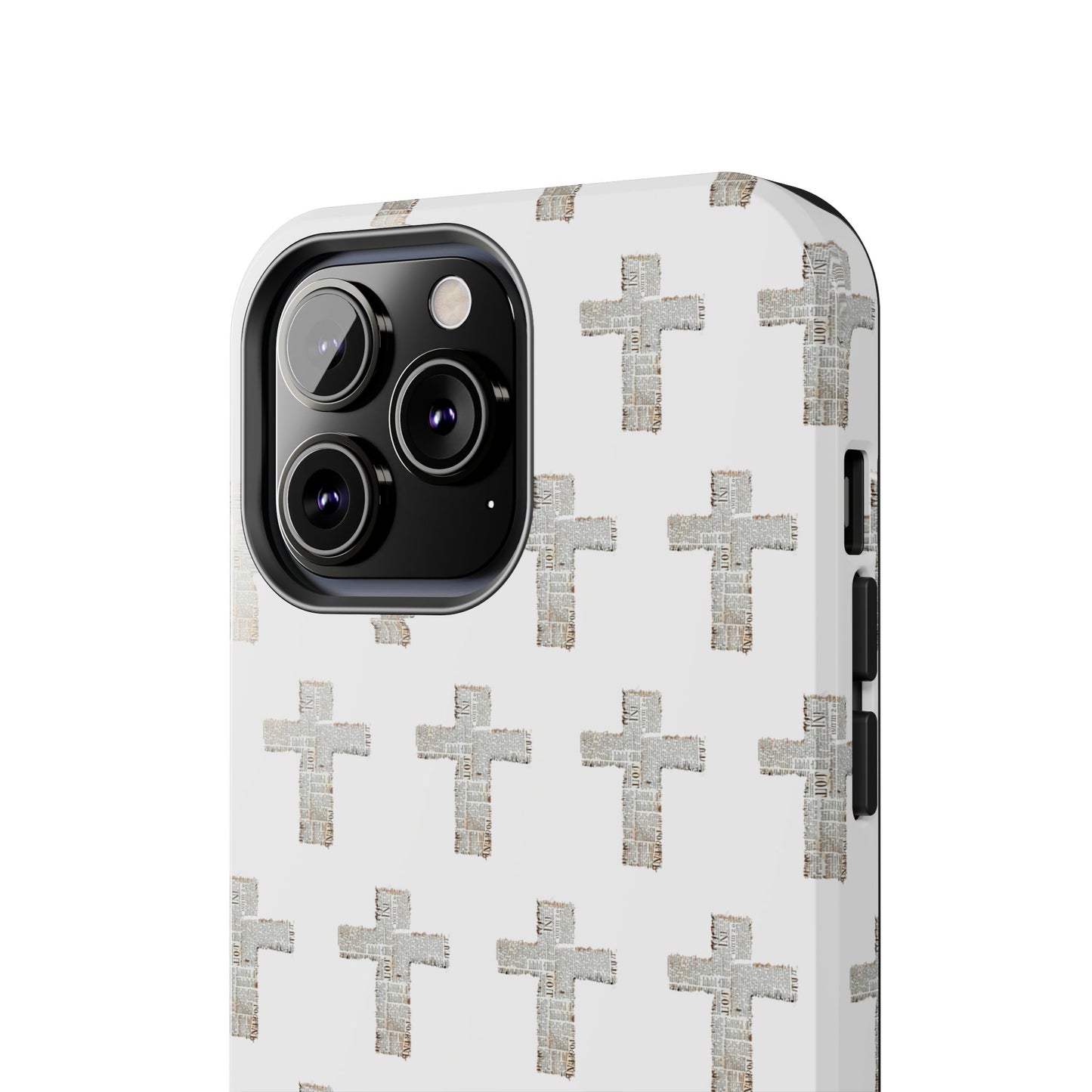 Cross Pattern Tough Phone Case — Minimalist Religious Christian Design