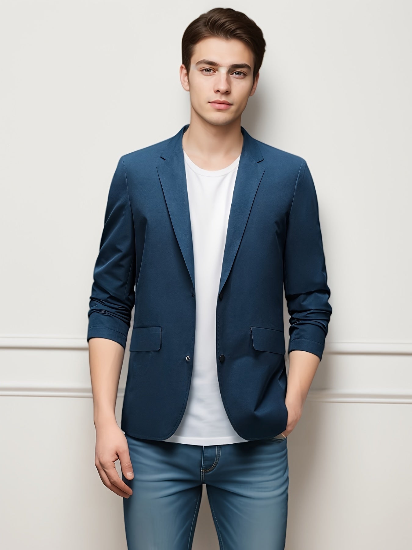 Chaqueta Blazer Casual para Hombre, Estilo Maduro de Moda, Traje de Ocio, Abrigo Casual de Negocios