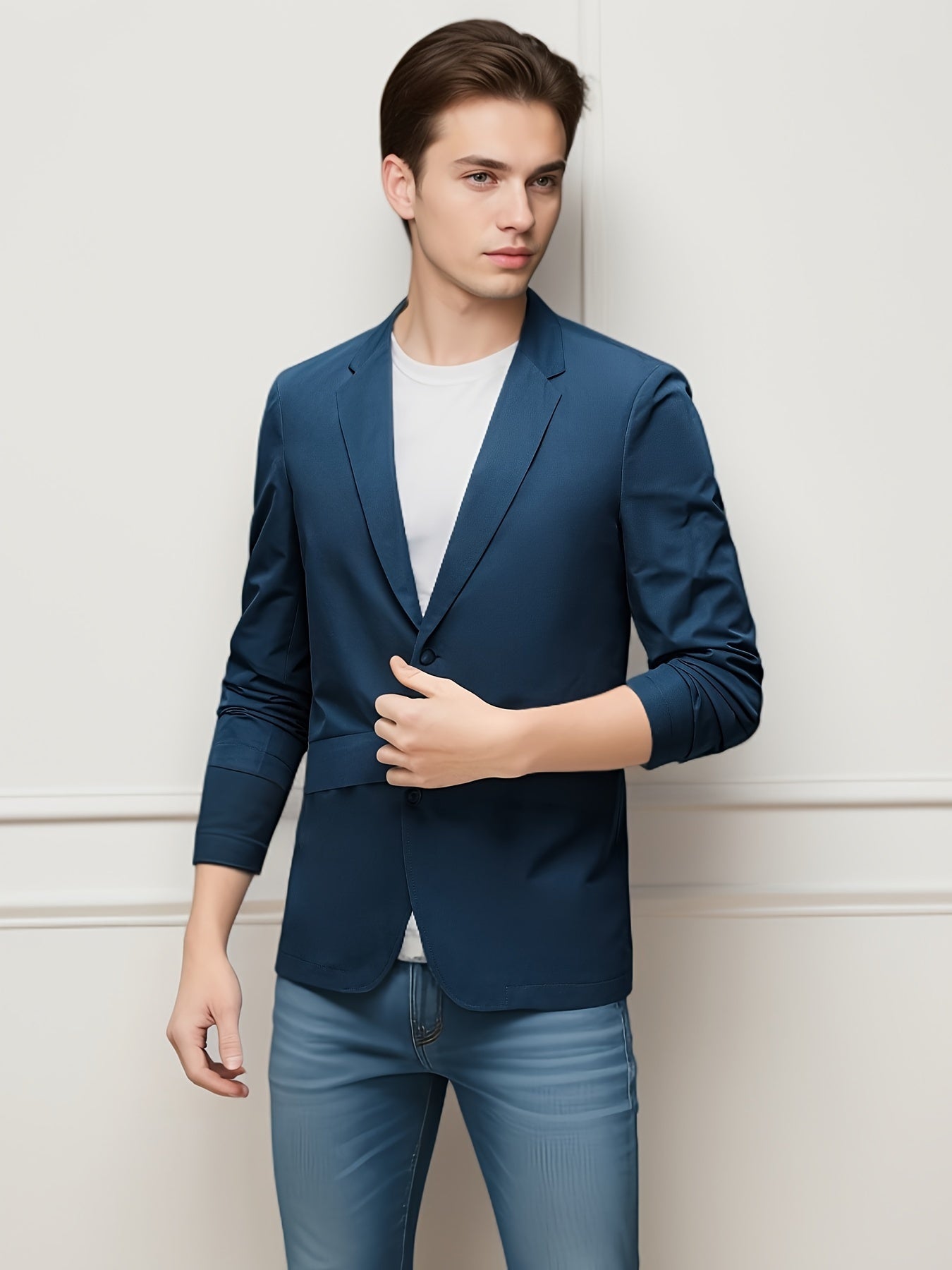Chaqueta Blazer Casual para Hombre, Estilo Maduro de Moda, Traje de Ocio, Abrigo Casual de Negocios