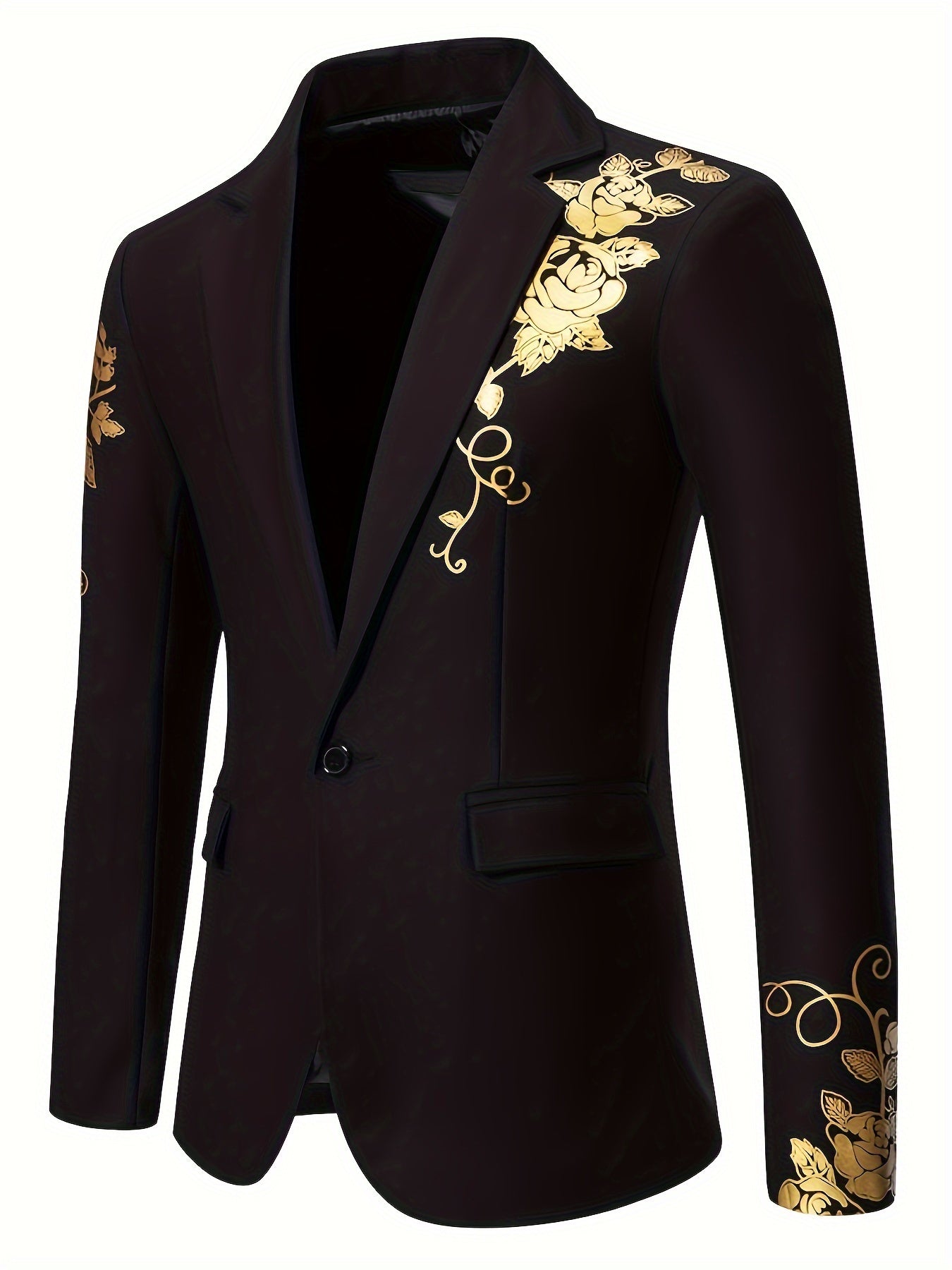 Abrigo De Vestir De Diseño Clásico, De Color Sólido Para Hombres Con Patrón De Cachemira Dorado Para Negocios Y Fiestas De Bodas
