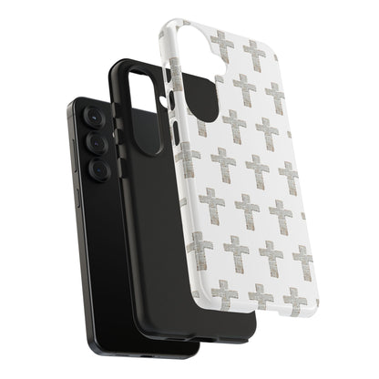 Cross Pattern Tough Phone Case — Minimalist Religious Christian Design